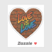 Sticker Fierté L'amour coloré est l'amour (Feuille)