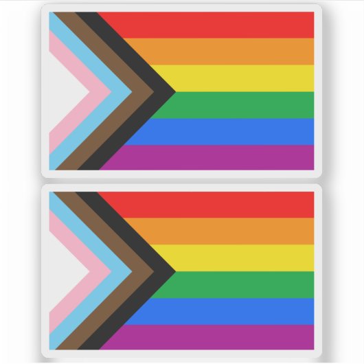 Sticker FIERTÉ LGBT (Progress Pride) (Devant)