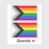 Sticker FIERTÉ LGBT (Progress Pride) (Feuille)