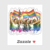 Sticker fierté | LGBTQIA + Personnes et drapeaux (Feuille)