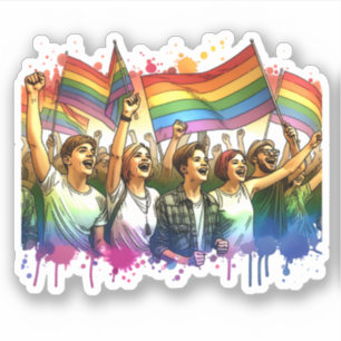 Sticker fierté   LGBTQIA + Personnes et drapeaux