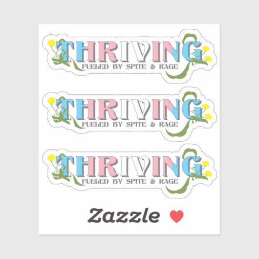 Sticker Fierté trans prospère (Feuille)
