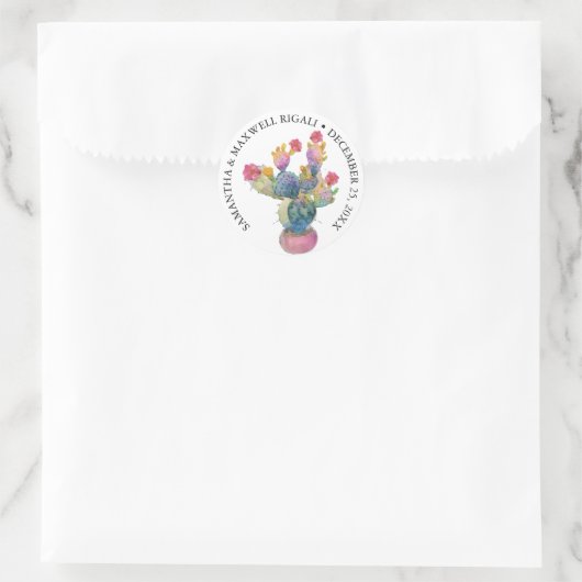 Sticker Fiesta Cactus Aquarelle Faveur (Sac)