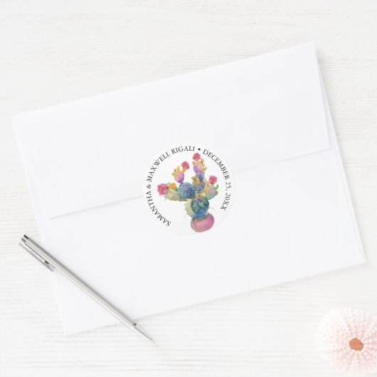 Sticker Fiesta Cactus Aquarelle Faveur (Enveloppe)