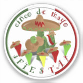 Sticker Fiesta Cactus Cinco de Mayo (Recto)