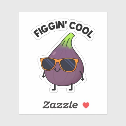 Sticker Figgin Cool Funny Fig Aliment Pun (Feuille)