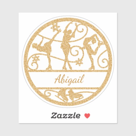 Sticker Figure Patinage Nom personnalisé Vynil (Feuille)