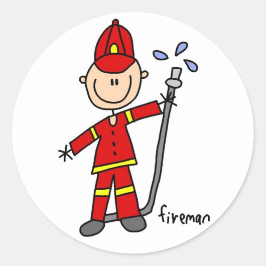 Sticker Figurier À Bâton En Feu (Devant)