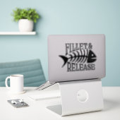 Sticker Filet et version Funny Fishing (Ordinateur portable sur le bureau)