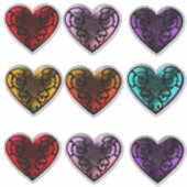 Sticker Filigree Goth Hearts (Devant)