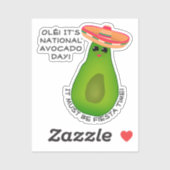 Sticker Fille à l'avocat avec sombrero (Feuille)