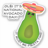 Sticker Fille à l'avocat avec sombrero (Recto)