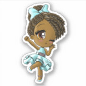 Sticker Fille afro-américaine (Devant)
