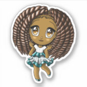 Sticker Fille afro-américaine (Devant)