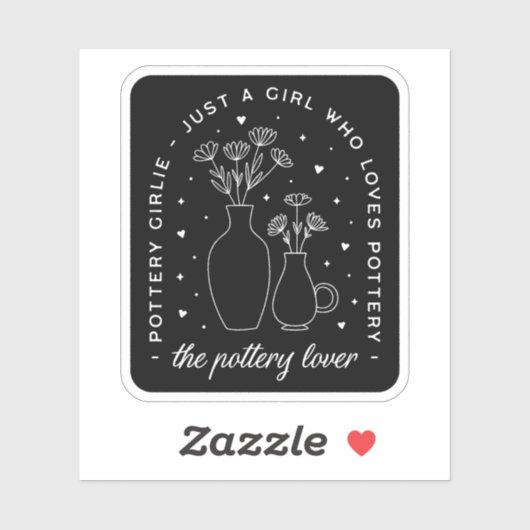 Sticker Fille amatrice de poterie (Feuille)