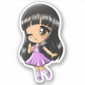 Sticker Fille asiatique (Devant)
