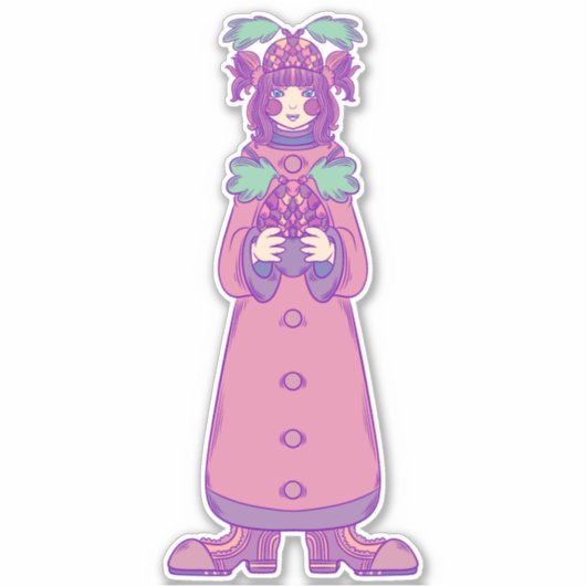 Sticker Fille au gland (Devant)
