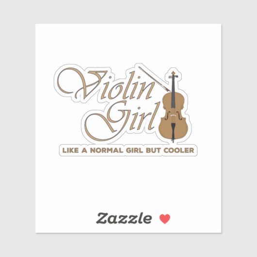 Sticker Fille au violon, comme une fille normale mais plus (Feuille)