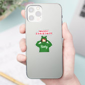 Sticker Fille avec grenouille verte Hoody Dessin Noël (Téléphone)