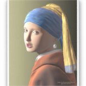 Sticker Fille avec une perle (Recto)
