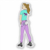 Sticker fille avec une queue de lapin (Devant)