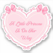 Sticker fille baby shower coeur rose (Devant)