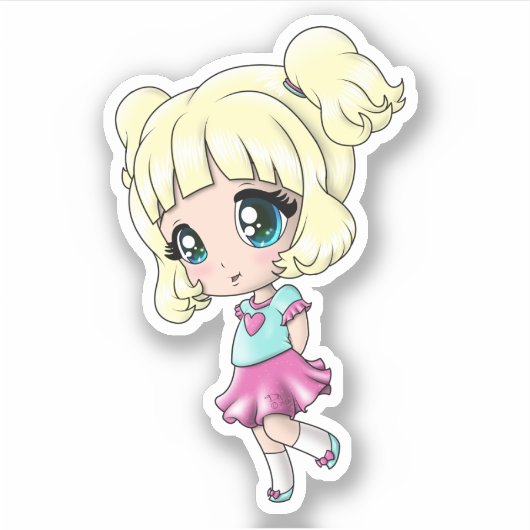 Sticker Fille blanche (Devant)