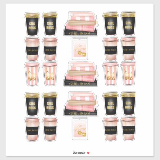 Sticker Fille Boss femmes haute mode décors (Feuille)