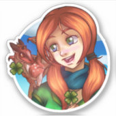 Sticker Fille chanceuse (Devant)