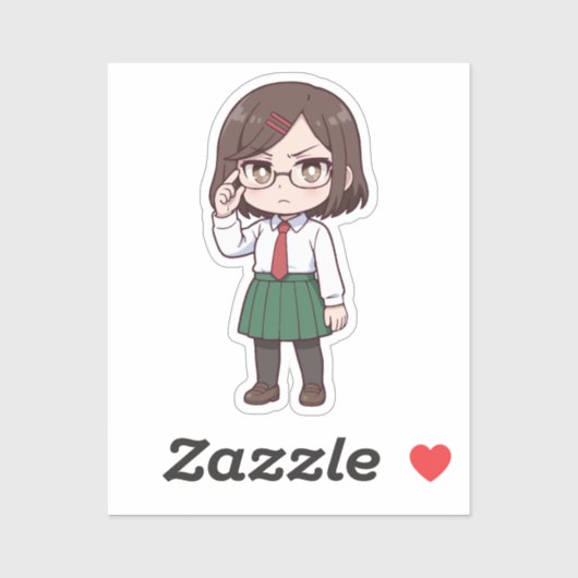 Sticker Fille Chibi Assassin Konoha Koga (Feuille)