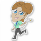 Sticker fille chibi avec une queue     (Devant)