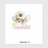 Sticker Fille chic (Feuille)