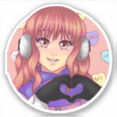 Sticker Fille Coeur de bonbons rose (Devant)