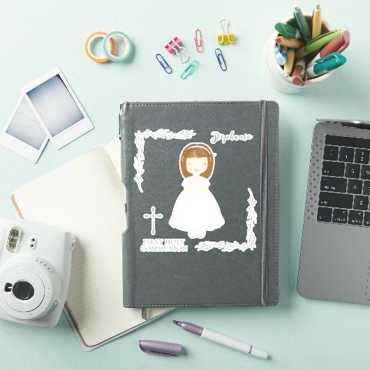 Sticker Fille Communion priant (Couverture iPad)