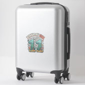 Sticker Fille d'anniversaire 11 Tortue de mer Conception d (Sur valise)