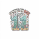 Sticker Fille d'anniversaire 11 Tortue de mer Conception d (Devant)