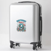 Sticker Fille d'anniversaire 9 Tortue de mer Conception ve (Sur valise)