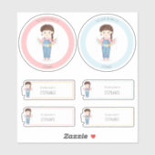 Sticker Fille d'anniversaire dans les salles Brunette (Feuille)