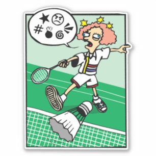 Sticker Fille de badminton jurant