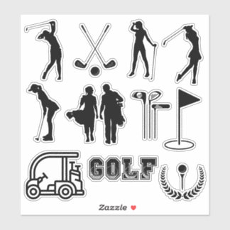Sticker Fille De Golf Moderne En Noir Et Blanc