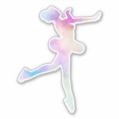 Sticker Fille de patinage à l'eau colorée (Devant)