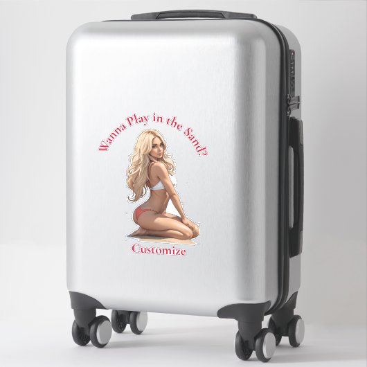 Sticker Fille de plage de Bikini Thunder_Cove (Sur valise)