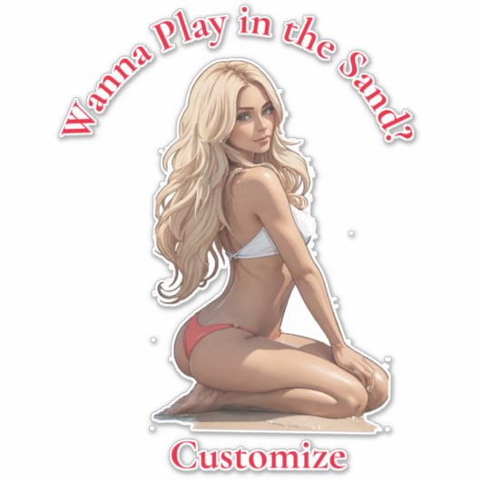 Sticker Fille de plage de Bikini Thunder_Cove (Devant)