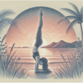 Sticker Fille de yoga (Devant)