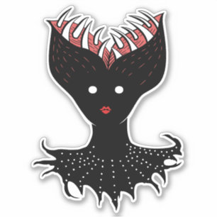Sticker Fille démoniaque effrayante personnage gothique so