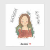 Sticker Fille des Merles Bleus N'envole Pas (Feuille)