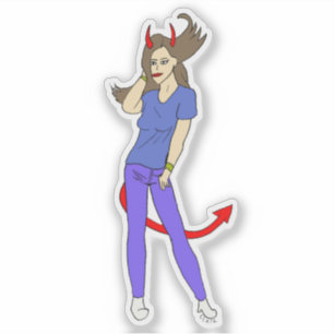 Sticker fille diable