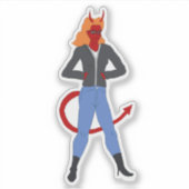 Sticker fille diable (Devant)