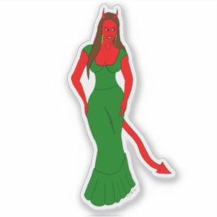 Sticker fille diable