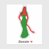 Sticker fille diable (Feuille)